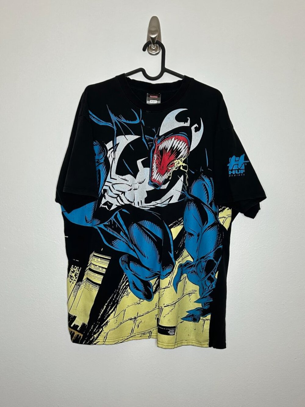 Marvel x HUF Venom Oversized All-Over Print T-Shirt - Black Size XL